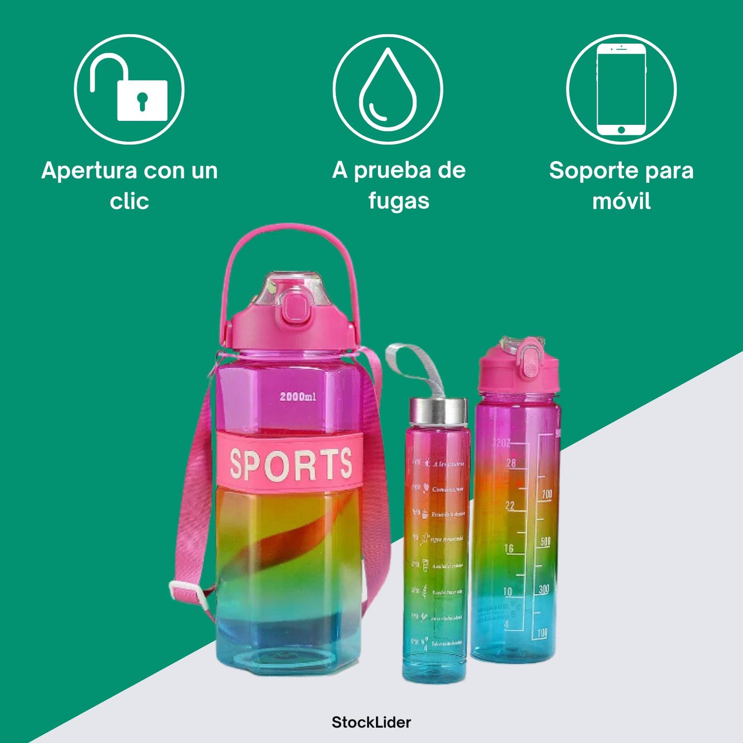 Pack 3 vasos hexagonales